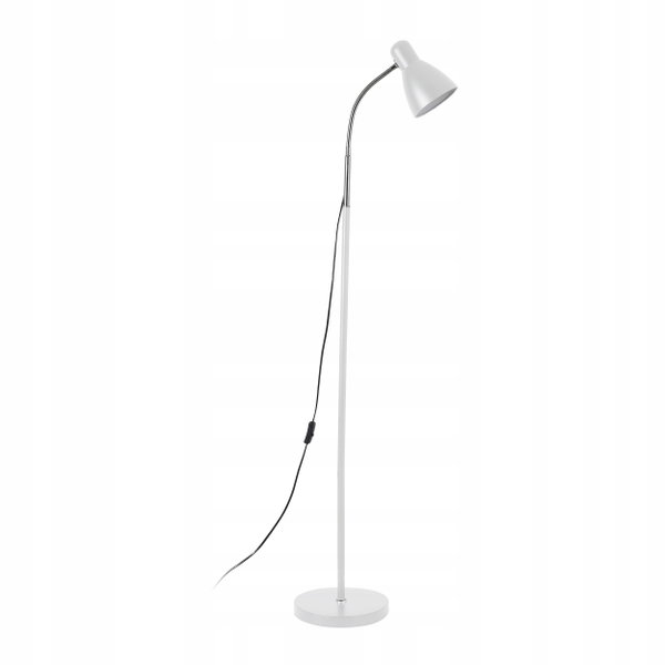 Lampa Lampka Stojąca Podłogowa Do Czytania Nocna E27 Biała 155 cm
