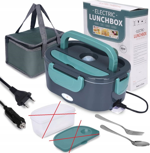 LUNCH BOX ELEKTRYCZNY POJEMNIK OBIADOWY TERMOS 12V/24V TIR AUTO PREZENT
