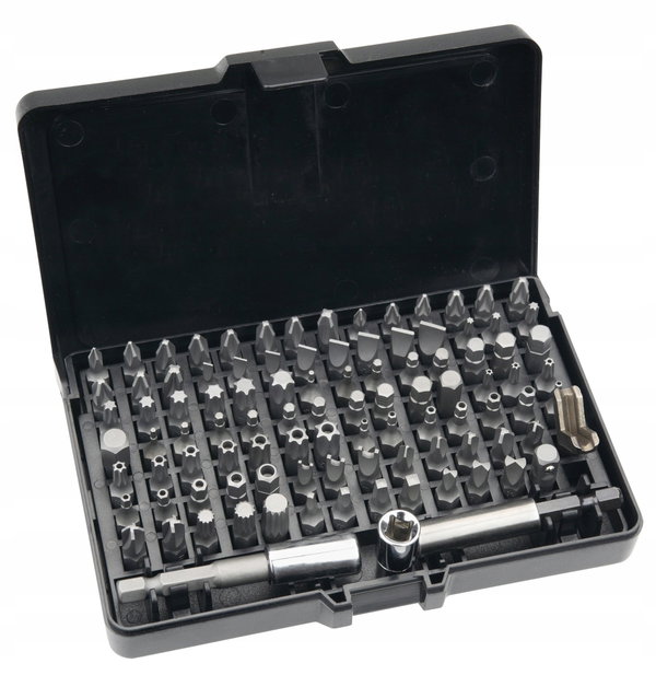 Końcówki wkrętakowe z uchwytem zestaw BITÓW 99el BITY 1/4 NEO TOOLS 06-104
