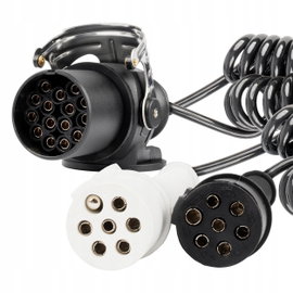 Przewód spiralny naczepy TIR 2x 7 PIN 15 PIN typ N/S 5m 24V AMIO-04381