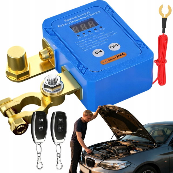 ZDALNY ODŁĄCZNIK PRĄDU WYŁĄCZNIK BATERII AUTO 12V SYSTEM KONTROLI Z PILOTEM