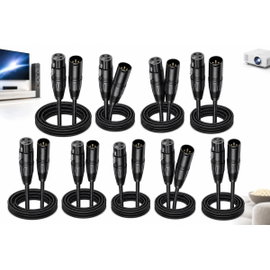 10PCS KABEL DMX 1m XLR 3PIN PRZEWÓD DMX DO ŚWIATEŁ OŚWIETLENIA NOWY