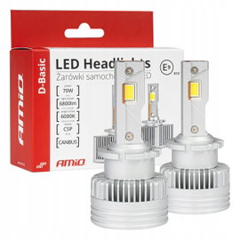 Żarówki żarniki LED AMiO D-Basic D2S D2R canbus 70W 6000K 6800LM