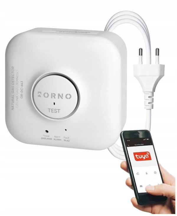 Czujnik Gazu Ziemnego WiFi TUYA 230V Detektor Czujka Metanu 5 LAT APLIKACJA