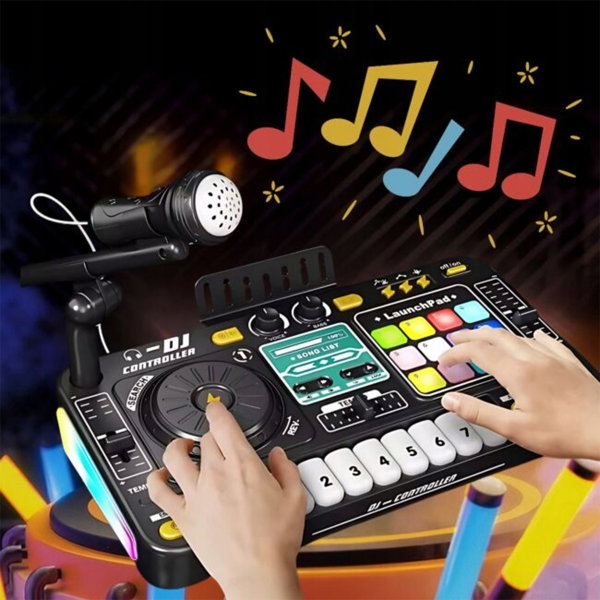 KONSOLA MIX DLA DZIECI 12 PIOSENEK BLUETOOTH LED KLAWIATURA PIANINO PREZENT