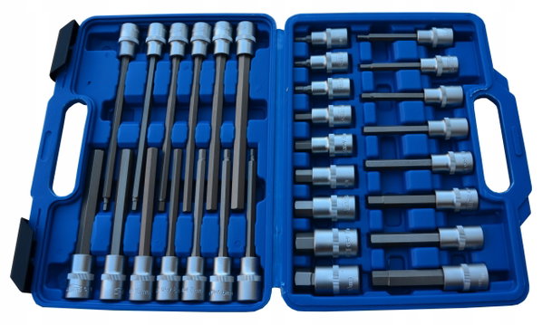 Zestaw nasadek hex KLUCZE NASADOWE 1/2" nasadki 30 elem. Satra S-SH3012