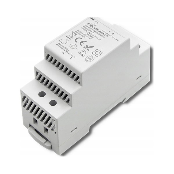 Qoltec Zasilacz na szynę DIN 24W 12V 2A Szary