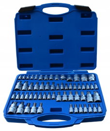 KLUCZE NASADOWE zestaw kluczy nasadek TORX E-TORX TORX PLUS nasadki 1/4"