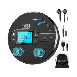 ODTWARZACZ PRZENOŚNY CD GŁOŚNIK BLUETOOTH RADIO AUX USB FM MP3 Z LCD BIAŁY