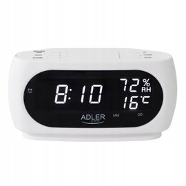 Zegar Budzik z Pomiarem Temperatury i Wilgotności Mały LED Alarm Data Adler