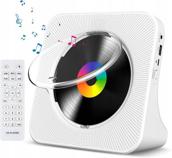 ODTWARZACZ CD Z BLUETOOTH 5.0 RADIO FM GŁOŚNIKI
