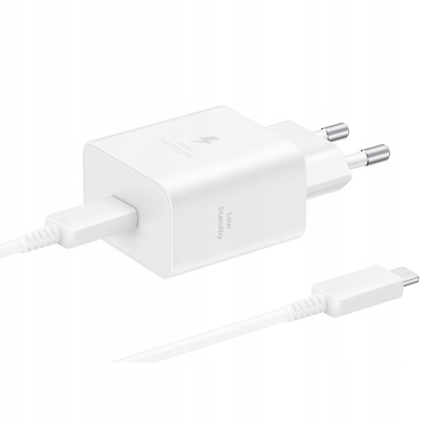 SZYBKA ŁADOWARKA SAMSUNG 45W USB-C + KABEL 1.8m DO SAMSUNG GALAXY BIAŁA