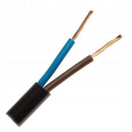 Kabel przewód linka giętki OMYp 2x0,5mm 300/300V czarny 100m Elektrokabel
