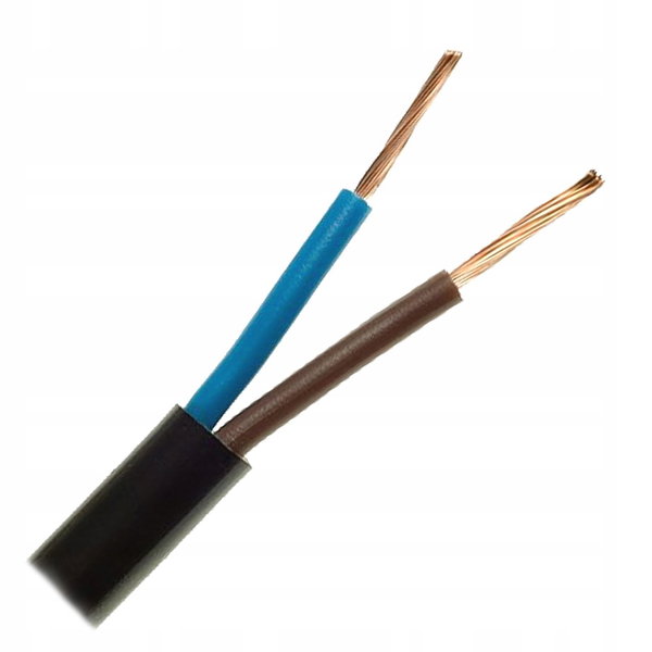 Kabel przewód linka giętki OMYp 2x0,5mm 300/300V czarny 100m Elektrokabel