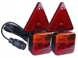 Zestaw lamp tylnych z trójkątnymi odblaskami, na magnes Carmotion 86696