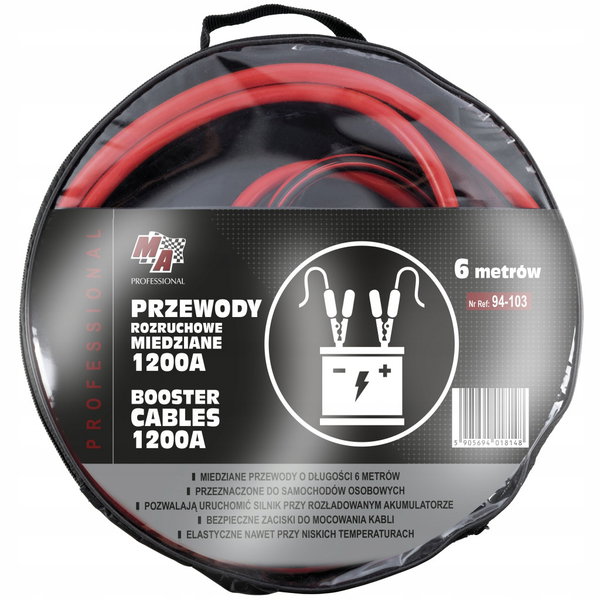 Moje Auto Professional Kable rozruchowe profesjonalne 1200A 6M 35MM2