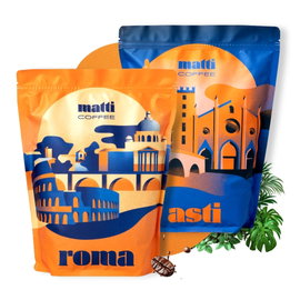 KAWA ZIARNISTA 2x1KG ŚWIEŻO PALONA W ZIARNACH ARABICA ROBUSTA ROMA ASTI