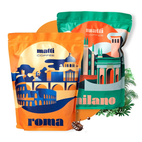 KAWA ZIARNISTA 2x1KG ŚWIEŻO PALONA W ZIARNACH ARABICA ROBUSTA ROMA MILANO