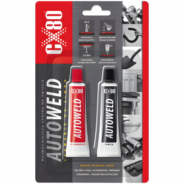CX80 AUTO WELD KLEJ dwuskładnikowy DO METALU SPAWANIE NA ZIMNO CX-80 x3