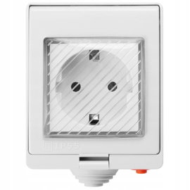 Gniazdo Natynkowe IP55 WIFI TUYA SMART Zewnętrzne Licznik Energii SCHUKO