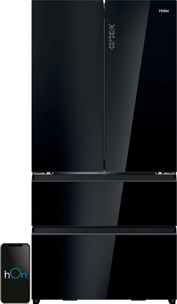 Lodówka HAIER HFR79F19DFGB Side by Side No Frost 190cm Czarne szkło