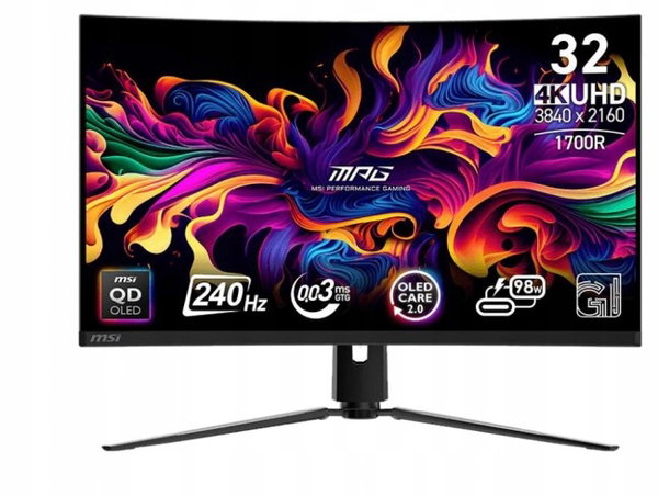 Monitor MSI MPG 321CURX QD-OLED 31.5" 3840x2160px 240Hz 0.03 ms Curved
