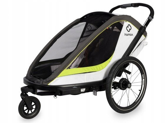 Przyczepka rowerowa HAMAX Breeze Twin Biało-zielony