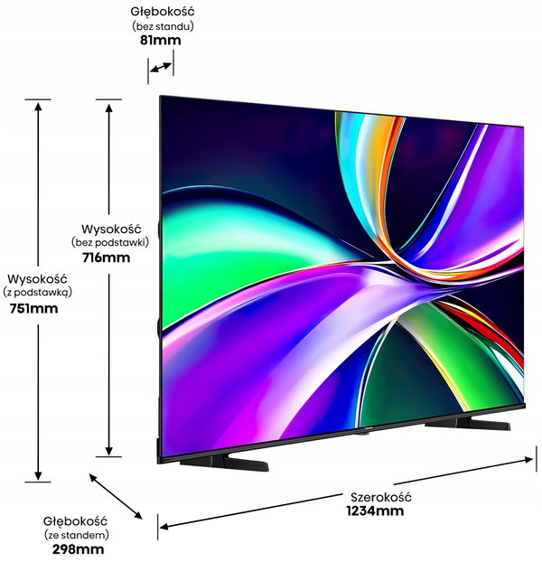 Telewizor HISENSE 55E79Q Pro 55" QLED 4K 144Hz VIDAA LED Vision Atmos