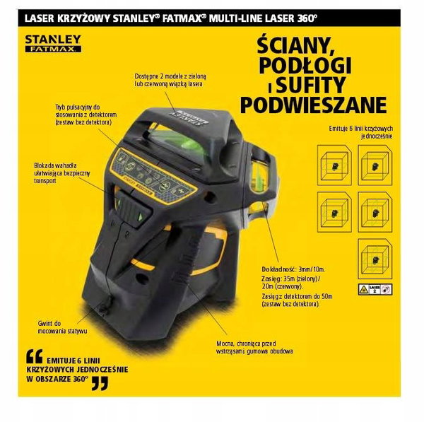 Laser krzyżowy STANLEY FatMax Multi-Line Laser 360