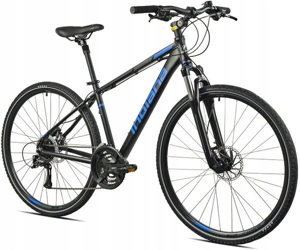 Rower crossowy INDIANA X-Cross 3.0 M21 męski Czarno-niebieski