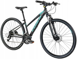 Rower crossowy INDIANA X-Cross 3.0 D15 damski Czarno-turkusowy