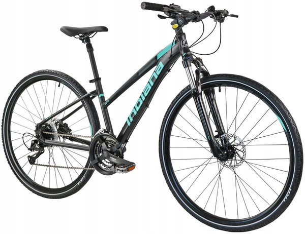 Rower crossowy INDIANA X-Cross 3.0 D15 damski Czarno-turkusowy
