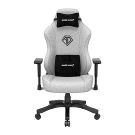 Fotel ANDA SEAT Phantom 3 L Szary wzrost 180 - 210 cm Tkanina lniana