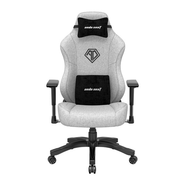Fotel ANDA SEAT Phantom 3 L Szary wzrost 180 - 210 cm Tkanina lniana