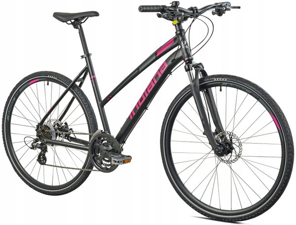 Rower crossowy INDIANA X-Cross 2.0 D21 damski Czarno-różowy