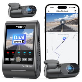 Wideorejestrator VIOFO A229 Plus + kamera tylna + kamera wewnętrzna