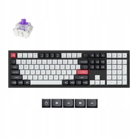 Klawiatura KEYCHRON Q6 HE Gateron Double-Rai Magnetic Czarno-biało-czerwony