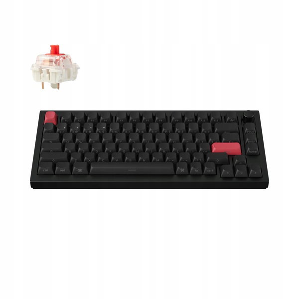 Klawiatura KEYCHRON Q1 Max Wireless Side-Printed Switch Czarno-czerwony