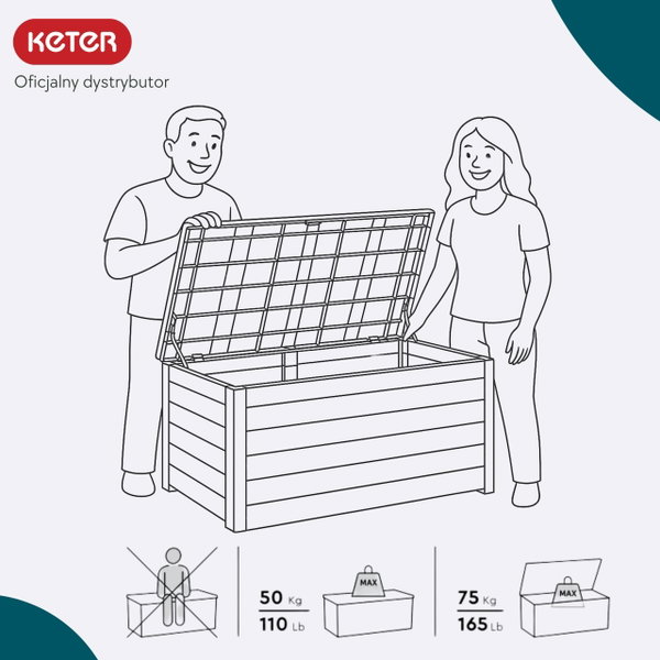 Skrzynia ogrodowa KETER Deco Deck Box 870L Brązowy