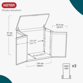 Schowek ogrodowy KETER SIO Darwin 1150L Szary