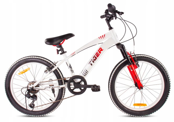 Rower dziecięcy SUN BABY Tiger bike 20 cali dla chłopca Czerwono-biały