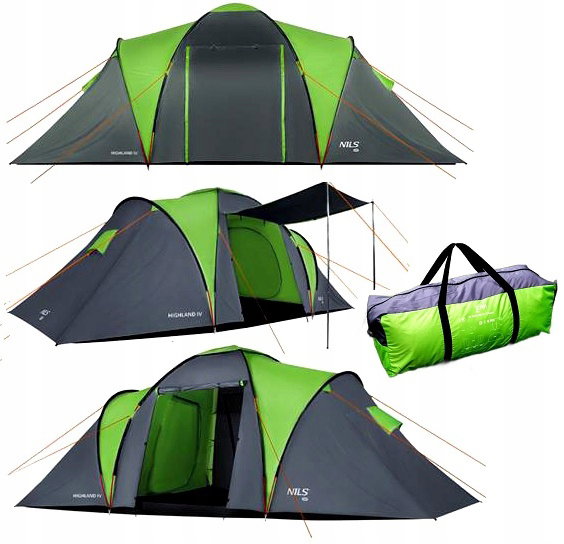 Namiot NILS CAMP Highland IV NC6431 Zielono-szary