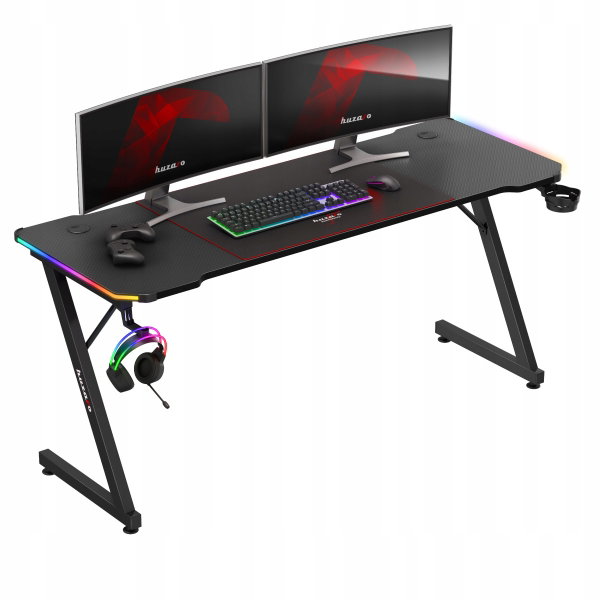 Biurko HUZARO Hero 4.8 RGB Czarny 160 cm