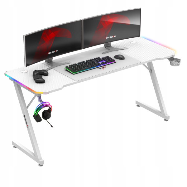 Biurko gamingowe HUZARO Hero 4.8 RGB Biały