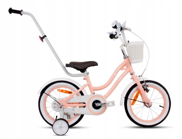 Rower dziecięcy SUN BABY Heart Bike 16 cali dla dziewczynki Morelowy