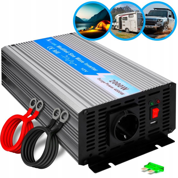 Przetwornica EXTRALINK 12V na 230 2000W/4000W Modyfikowana sinusoida