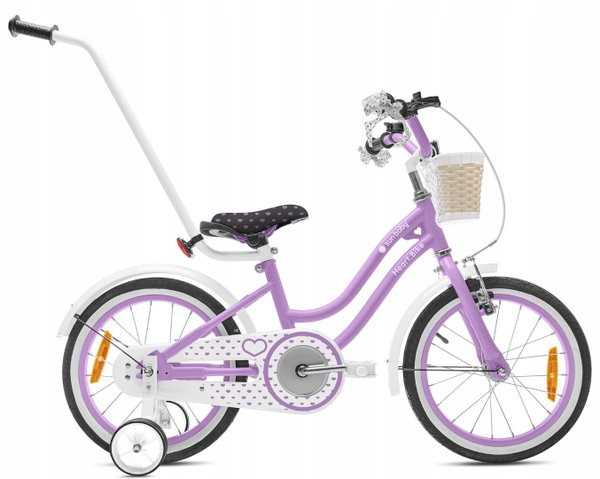Rower dziecięcy SUN BABY Heart bike 14 cali dla dziewczynki Fioletowy