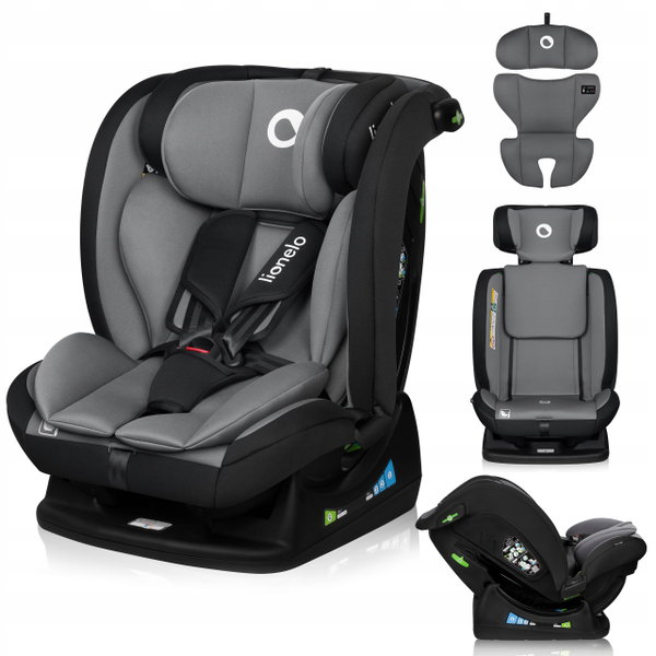 Fotelik samochodowy LIONELO Izzy i-Size (0-36 kg) Czarno-szary