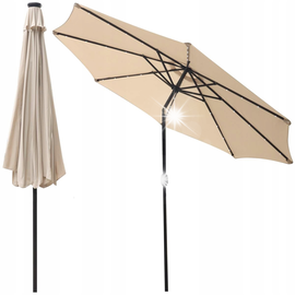 Parasol ogrodowy SASKA GARDEN z oświetleniem LED 300 cm Beżowy