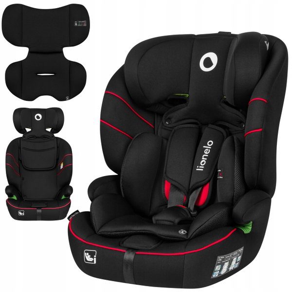 Fotelik samochodowy LIONELO Levi I-Size (9-36 kg) Czarno-czerwony